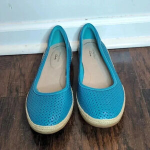 Clarks Collection Leather Espadrilles Danelly Adira Flats Turquoise